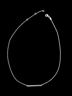 Linjer 925 Sterling Silver 1.15" Bar 16.75" Choker Necklace